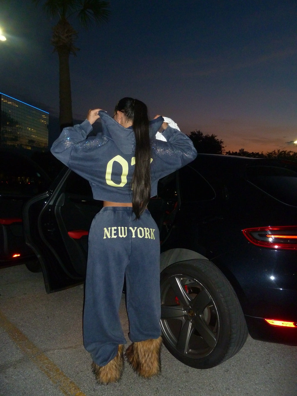 Custom Rhinestone Team Wide Leg Sweatpants