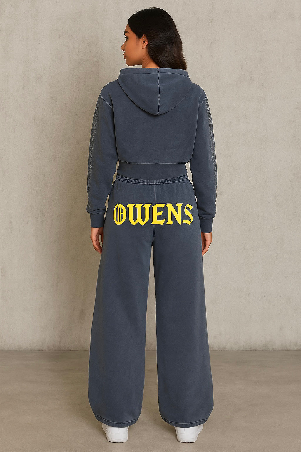 Custom Rhinestone Team Wide Leg Sweatpants